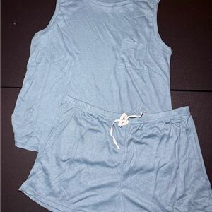 SHEIN Light Blue Pajama Set